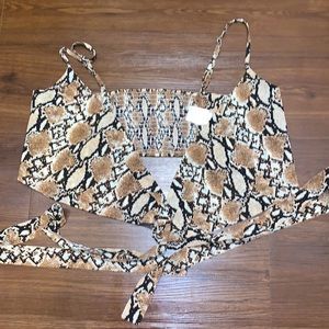 Snake print crop top
